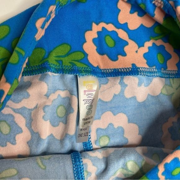 LuLaRoe Leggings OS One Size Set of 3 Blue Floral, Blue Squares, Black Birds - Picture 7 of 7